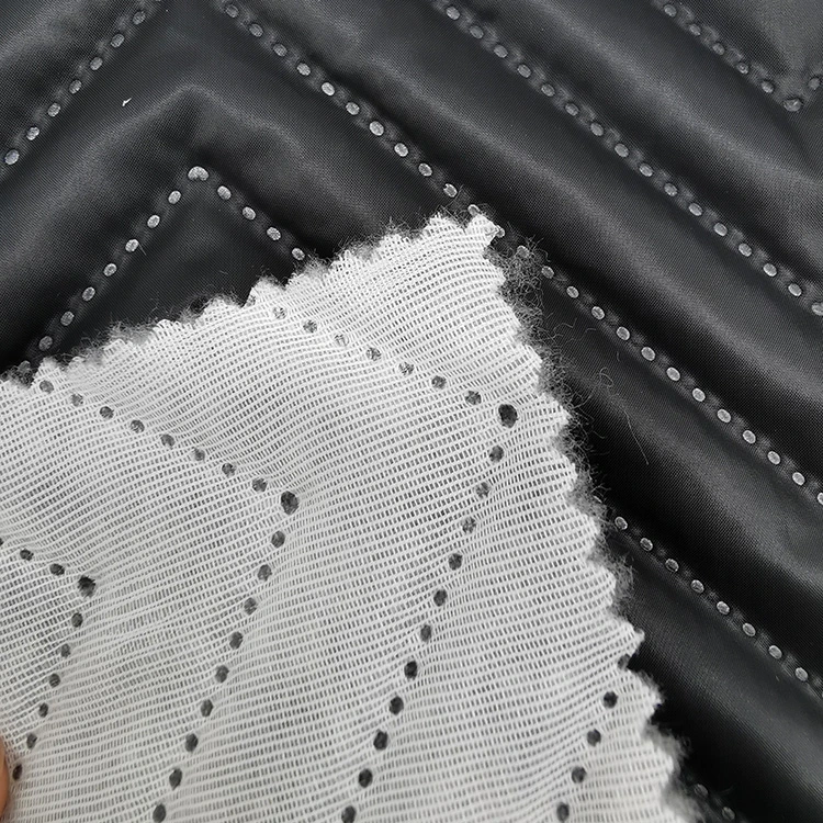 300t Polyester Taffeta Quilting Fabric Ultrasonic Embossing Waterproof Winter Jacket Fabric