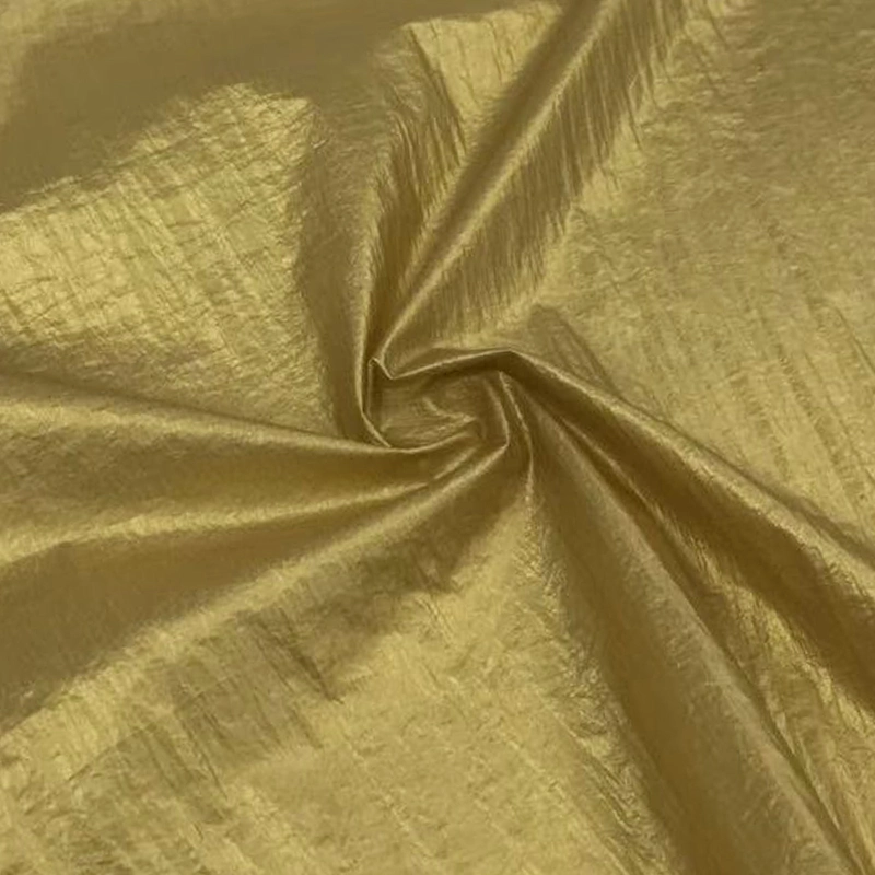 380t Hot-Selling Nylon Spun Bronzing PU Film Tulle Fabric Tear-Resistant for Clothing