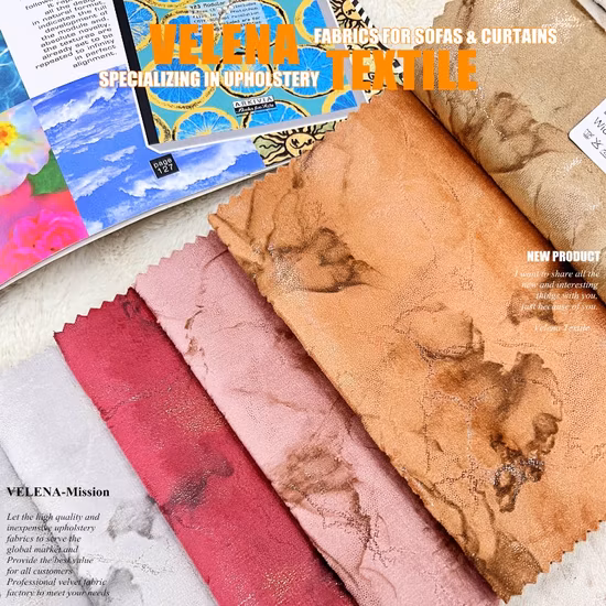 새로운 홈 섬유 소프트 네덜란드 벨벳 인쇄 및 접착제로 염색 엠보싱 실내 장식 소파 커튼 패브릭 중국 공장 9